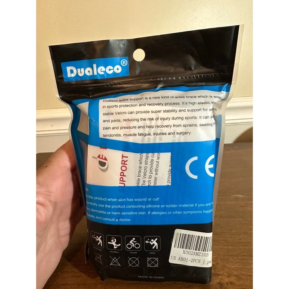 Dualeco Ankle Support Brace Compression Sleeve New One Size Fits Most Sports
